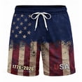 thumbnail image 3 of XINPINGMens 250 Anniversary Usa Shorts 4th Of July Outfits Short Patriotic Drawstring American Flag Print Bathing Suits 1776 2026 Casual Baggy Athletic Board Shorts with Liner, 3 of 4