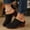 Black, variant on Plus Thick High Heels With French Retro Toe Caps For Wearing Slippers, Cut-Out Sandals Slip On Open Back Mule Clogs Comfortable Breathable Shoes Chunky Heel Non Slip Slippers