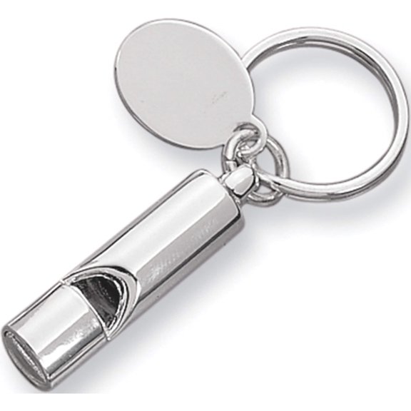 Fashion Chrome-Plated Whistle Key Chain (1.25 X 0.88) Made In China gl8590