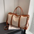 thumbnail image 1 of Sac à Bandoulière Décontracté Mode pour Femmes, Sac de Voyage de Rangement, Sac à Main Grande Capacité Portable en Toile Marron P, 1 of 6