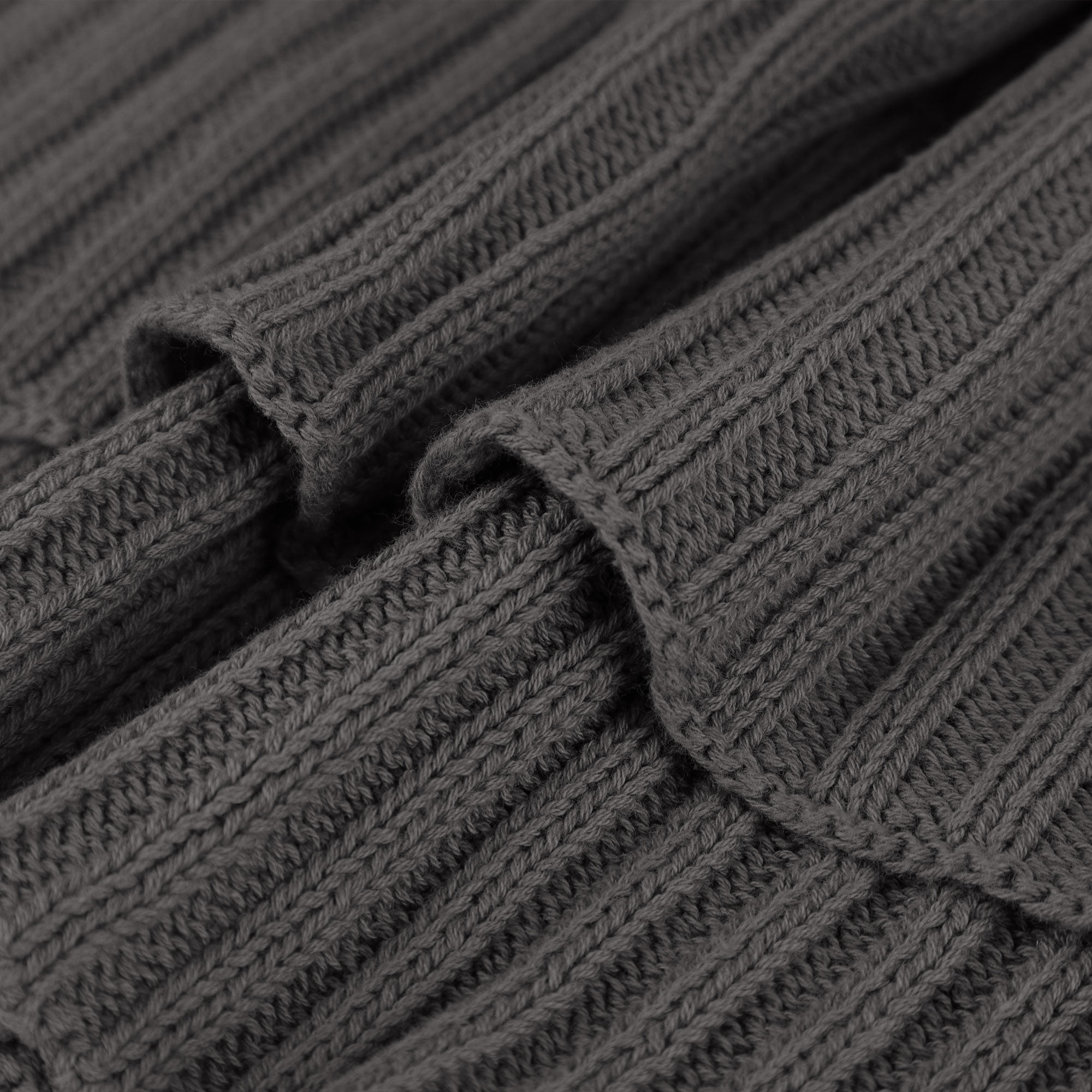Unique Bargains Cable Knitted Bed Sofa Throw Blanket Dark Grey 47" x 71"