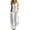 Gray, variant on Womens Striped Sleeveless V Neck Button Front Jumpsuit Elastic Waist Loose Wide Leg Full Length with Side Pockets Soft Fabric Casual One Piece Pants