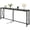 Black, variant on 70 Inch Console Table with Outlets and -C Port, Extra Long Behind Couch Sofa Table with X-Shaped Design, Narrow for Entryway, Room, Frame, Wooden , Black