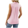 thumbnail image 5 of FAIWAD Womens Summer Sleeveless Tank Tops Trendy Lapel V Neck T Shirt Casual Dressy Blouse Tops, 5 of 5