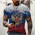 thumbnail image 4 of Russian Flag Print Short Sleeve Casual Summer Round Neck T-shirt for Men, 4 of 4