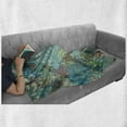thumbnail image 6 of Dragonfly Soft Flannel Fleece Throw Blanket, Fantasy Flowers Mixed in Various Tones Shabby Form Feminine Beauty Print, Cozy Plush for Indoor and Outdoor Use, 50" x 60", Turquoise Amber, by Ambesonne, 6 of 6