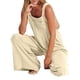 thumbnail image 5 of Lucakuins Mujer Mameluco Largo Babero Suelto Color Sólido Mono Casual Pantalones de Pierna Ancha con Bolsillos Lucakuins  moda, 5 of 8