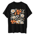 thumbnail image 5 of Njoeus Tops for Women Trendy Blouses for Women Oversized Tshirts for Women Summer Floral Printed T Shirt Cute Flower Graphic Tees for Women Girls Loose Fitted Crew Neck Short Sleeve Casual Tunic Tops, 5 of 5