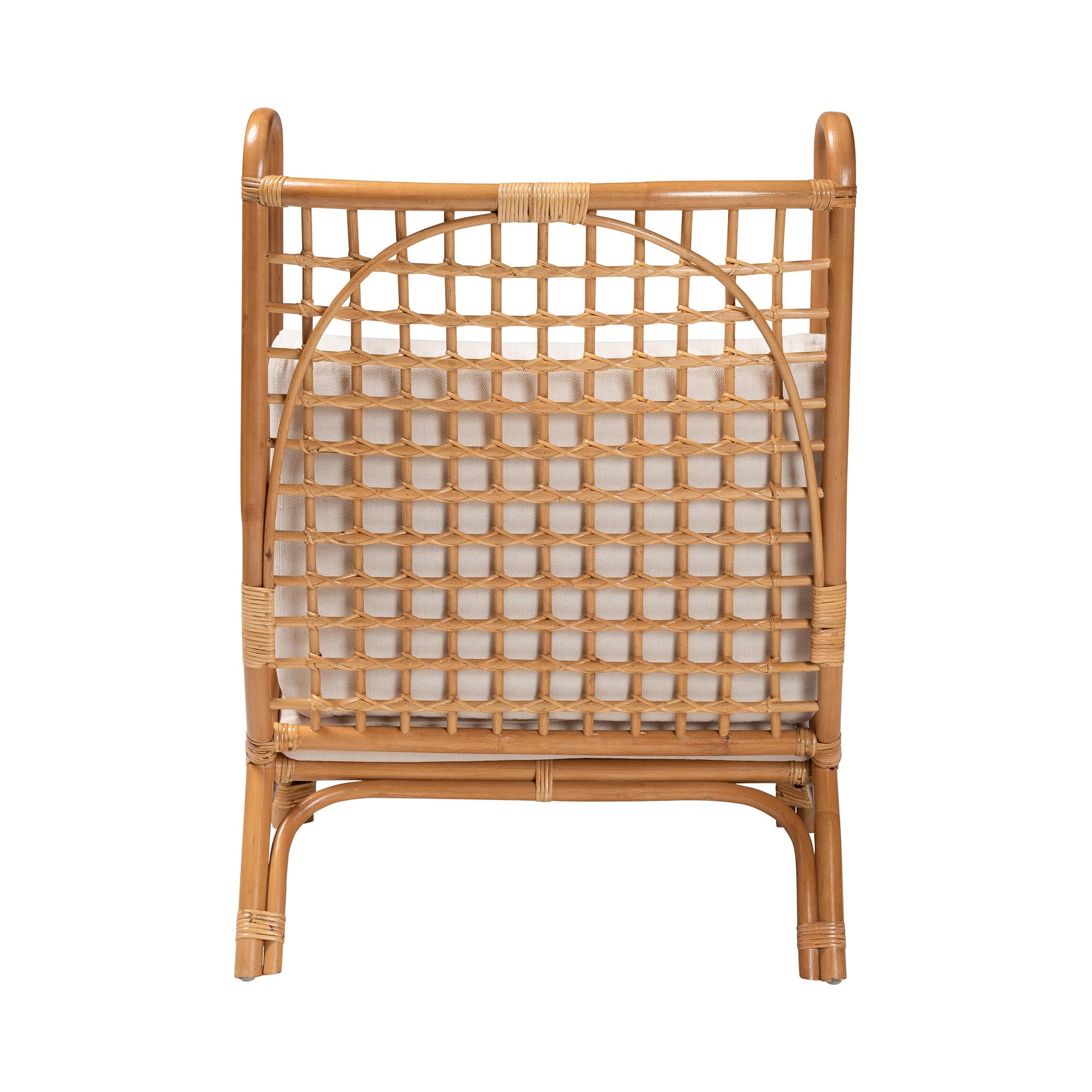 bali & pari Helina Boho Accent Chair, Light Honey