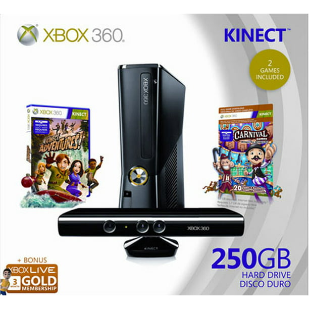 Universidad pronto T Xbox 360 250GB Console w/ Kinect & 2 Bonus* Games - Walmart.com