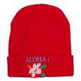 thumbnail image 5 of Aloha Hawaii Embroidered Long Beanie - Red OSFM, 5 of 5