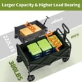 thumbnail image 5 of Riedhoff Foldable Wagon with Wheels 220L, Drink Holders & Adjustable Handle, Dark Green, 5 of 7