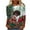 Multicolor4, variant on Womens Tops Christmas Print 3/4 Sleeve Round Neck Three Quarter Sleeve Loose T-shirt,Tops for Women Multicolor M