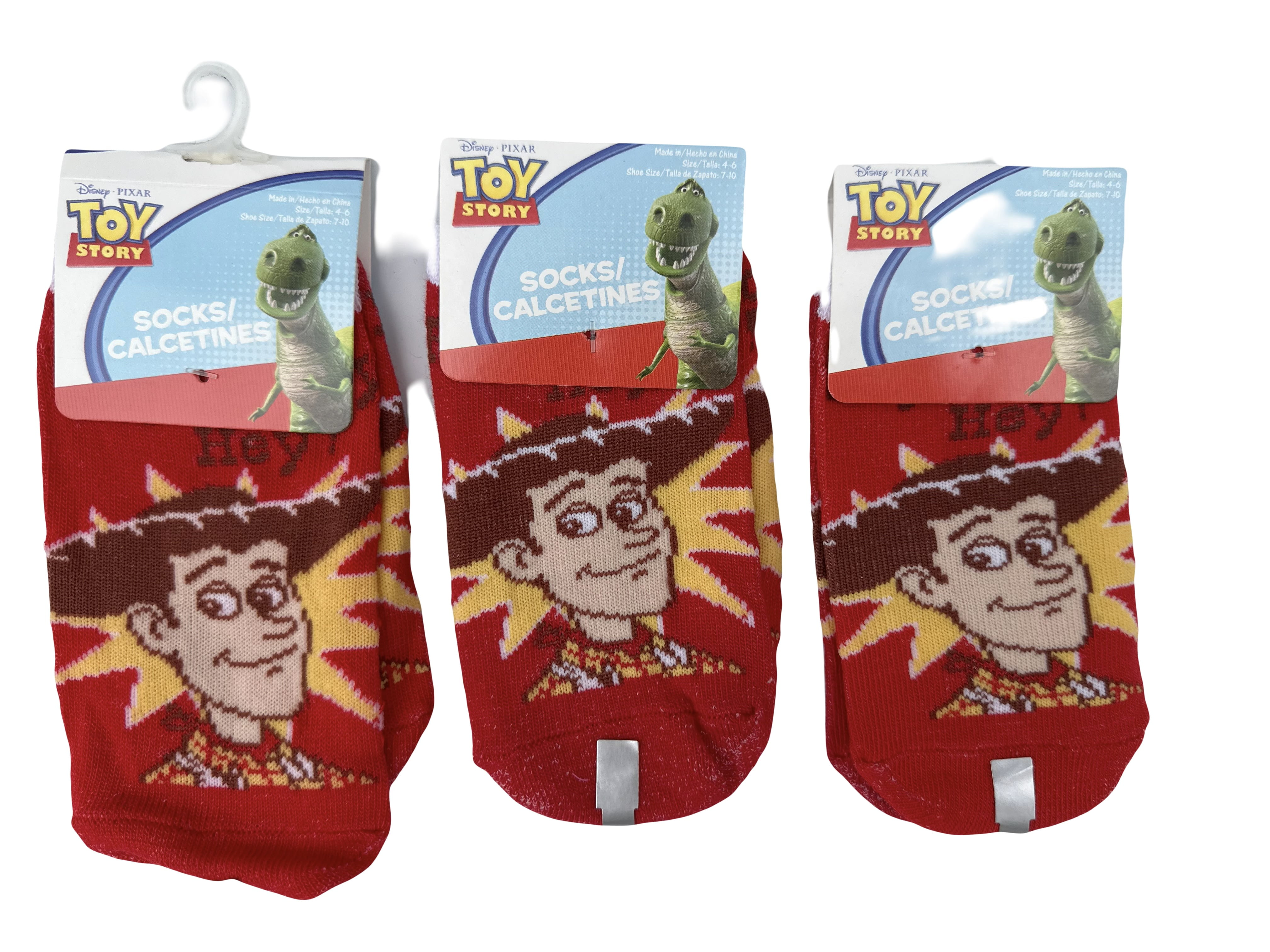 5 Pairs Of Disney Toy Story Woody And Buzz Socks For Children - Kid Size 6-8