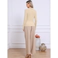 thumbnail image 3 of DARING DIVA Women's Mock Turtleneck Long Sleeve Fitted Pullover Sweater XS Khaki, 3 of 6