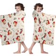 thumbnail image 4 of Beige Christmas Santa Pattern Hooded Bath Towel，50"x30" for Ages 3 To 12 Kids, Quick Dry Lightweight Soft Microfiber Hood Beach Towel Cover Up for Kids, 4 of 7