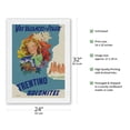 thumbnail image 2 of Trentino Italy - Dolomites Mountain Range - Your Holidays in Italy - Vintage Travel Poster by Filippo Romoli c.1949 - Japanese Unryu Rice Paper Art Print 24 x 32 in, 2 of 4