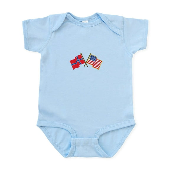 CafePress - Norwegian American Flags Body Suit - Baby Light Bodysuit, Size Newborn - 24 Months