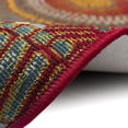 thumbnail image 3 of ESENCIA Indoor/Outdoor Power Loomed Latex Back Non Slip Mat - Contemporary Medallion Casual Medallion Colorful (Circles Saffron) (1'11" x 4'11"), 3 of 5