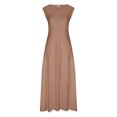 thumbnail image 4 of Robes d'Été pour Femmes Mode d'Été Manches Courtes Camisole Unie Bretelles Col Rond Robe de Soirée pour Femmes Élégante Classe en Liquidation, 4 of 4