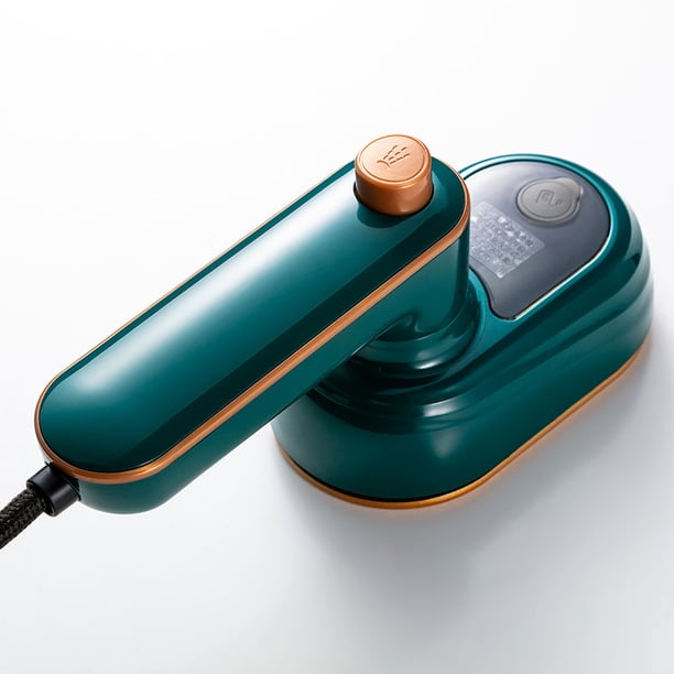 Plancha de mano portátil, mini plancha de vapor de mano para ropa, vaporizador de ropa de viaje giratorio de 180 °, soporte de mini máquina de planchar seco y húmedo (verde)