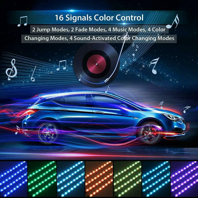 IHNZCB Luces LED Para Autos Carro Coche Interior De Colores Decorativas  accesorios NEW 