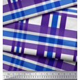 thumbnail image 2 of Soimoi Blue polyester Crepe Fabric Gingham Check Fabric Prints By Yard 52 Inch Wide, 2 of 5