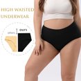 thumbnail image 4 of Sunm Boutique Plus Size Women’s Cotton High Waisted Underwear, 5-Pack Full Coverage Briefs, Tummy Control Breathable Panties, 4 of 7