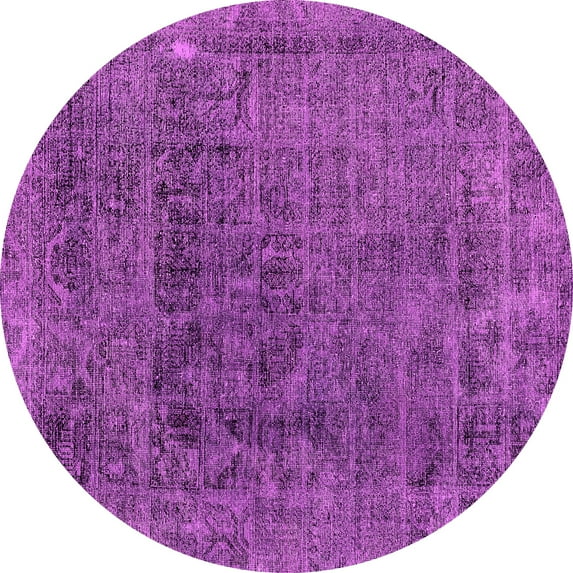 Ahgly Company Indoor Round Abstract Pink Modern Area Rugs, 3' Round
