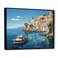 thumbnail image 3 of Designart "Capri, Italy Mediterranean Blue Village III" Extra Large Landscapes Framed Wall Art - Global Blue Landscape Italy Entryway Framed Wall Art, 3 of 7