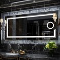 thumbnail image 2 of LED Lighted Backlit Bathroom Mirror Dimmable Antifog LED Mirror with 3X Magnifying 3 Colors Makeup Mirrors My Lux Decor Round, 2 of 7