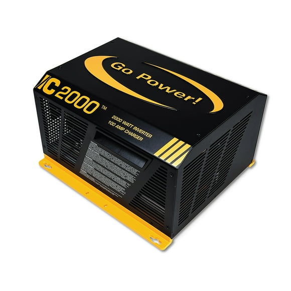 Go Power Power Inverter GP-IC-2000-12-PKG IC 2000; Inverse 12 Volts DC à 120 Volts AC; 2000 Watts Sortie/3400 Watts Surtension; 90 pour Cent Efficacité; Télécommande Marche/arrêt; GP-IC2000-12-PKG
