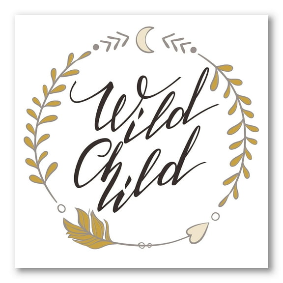 Designart ' Wild Child Under Arrows Circled ' Traditional Canvas Wall Art Print