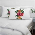 thumbnail image 3 of Pink Red Yellow Hibiscus Pillow Covers, Linen Long Throw Pillow Case, Farmhouse Tropical Floral Holiday Pillow Protector Decorative Cushion Cover for Living Room/Bedroom 16" x 24", 3 of 8