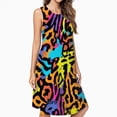 thumbnail image 2 of Neon Abstract Colorful Pattern Dress Elegant Party Dresses Evening Dresses Women Dress Sleeveless Dress Ladies Dresses, 2 of 4