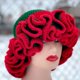 thumbnail image 1 of Gorro con volantes tejido a mano con bordes con volantes, gorro de adulto con bordes con volantes, gorro de lana con bordes con volantes, gorro de moda de Halloween, 1 of 6