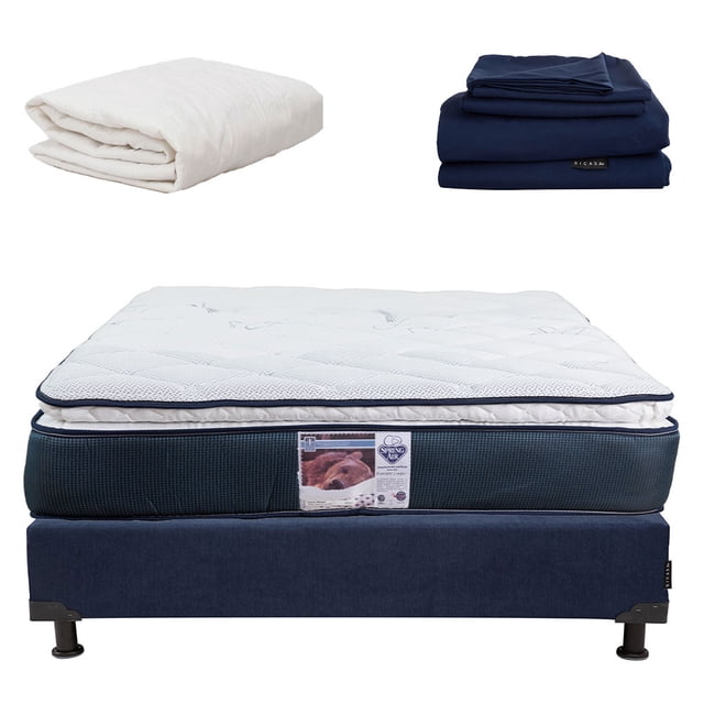 Colchón Queen Size + Box Bless + Sábanas Softy + Protector de Colchón Spring Air Dicasa Monaco