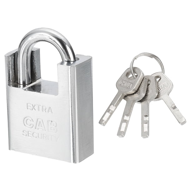 Cerradura de alta seguridad Uxcell con 4 llaves para cerradura de puerta exterior, hasp, cerca, armario 1.6"
