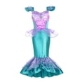 thumbnail image 1 of Girls Little Mermaid Ariel Princess Dress Cosplay Costume Children's Party Performance Clothes, 1 of 1