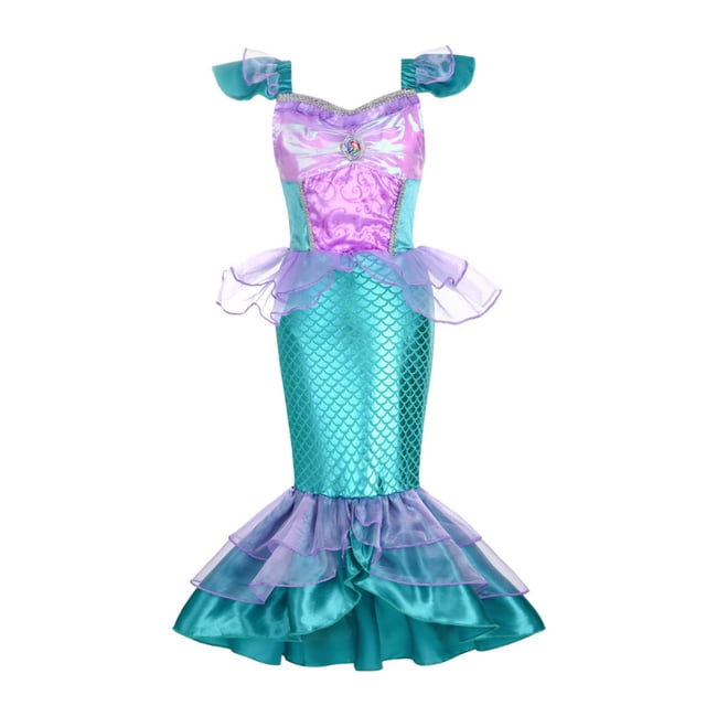 Girls Little Mermaid Ariel Princess Dress Cosplay Costume Children's Party Performance Clothes