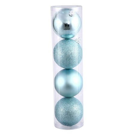 Vickerman 2.4" Baby Blue 4-Finish Ornament Assortment, Set of 24