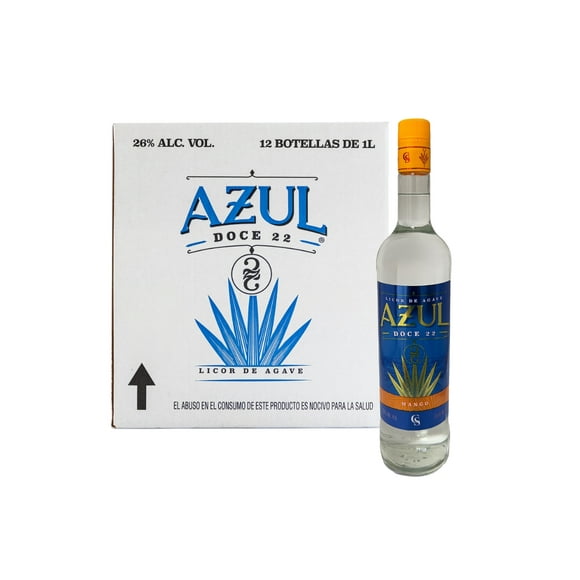 Caja Licor de Agave Azul Doce 22 Mango 1000 Ml Azul Doce 22 Licor de Agave