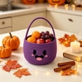 thumbnail image 4 of Halloween Basket 9.05x7.87 Inch Cute Ghost Candy Bucket Non-Woven Fabric Trick or Treat Basket with Handle for Kids Party Favors, 4 of 6