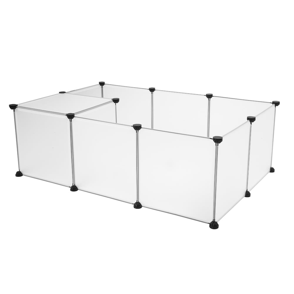 Lowestbest Pet Playpen, Portable Large Plastic Yard Fence for Small Animals Puppy Cats, White Lowestbest Pet Playpen, Portable Large Plastic Yard Fence for Small Animals Puppy Cats, White