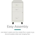 thumbnail image 3 of Space Solutions 18in 3 Drawer Metal Mobile Cabinet Ball Bearing Slide White, 3 of 12