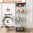 thumbnail image 3 of Modern Glass Display Cabinet with LED lights, Quick-assembly Antique Cabinet, Tempered Glass Bookshelf, Suitable for Living Room and Bedrooms, 3 of 13