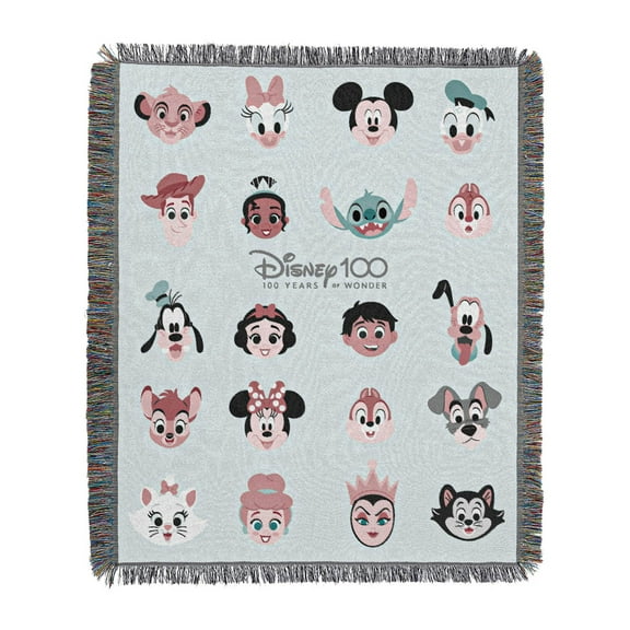 Northwest Disney 100 Woven Tapestry Throw Blanket, 48" x 60", Celebrate Friends