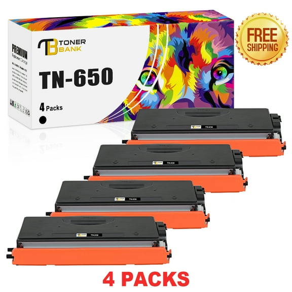 Toner Bank Compatible Toner Cartridge Replacement for Brother TN-650 TN650 High Yield (Black, 4-Pack)