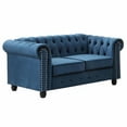thumbnail image 3 of Best Master Furniture Venice 61" Tufted Transitional Velvet Loveseat in Gray, 3 of 4
