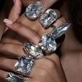 thumbnail image 3 of Misright 7Pieces Modern Sparkling Drop Shaped Cocktail Rings With Ergonomic Designs, 3 of 7